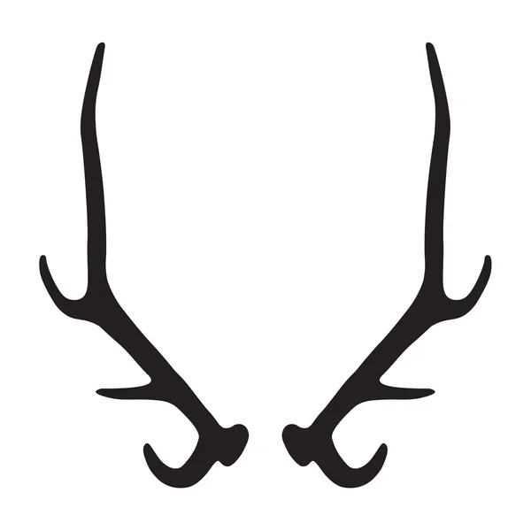 Black silhouette of deer antlers — Stock Vector