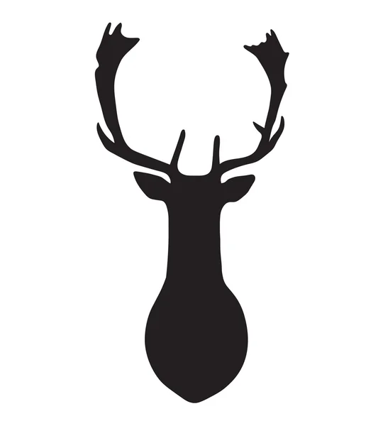 Black silhouette of deer head — Stock Vector