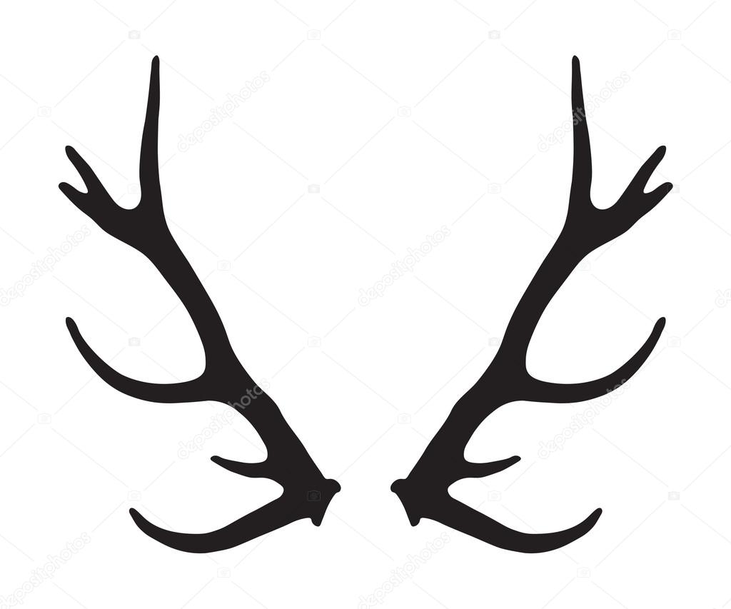 black silhouette of antlers