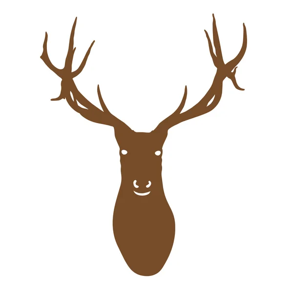 Brązowy sylwetka jelenia głowa — Wektor stockowy