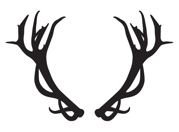 Silueta negra de cuernos de ciervo — Archivo Imágenes Vectoriales