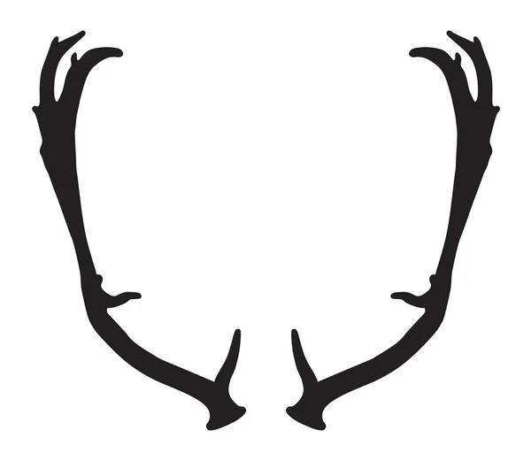 Silhouette noire de bois de cerf — Image vectorielle