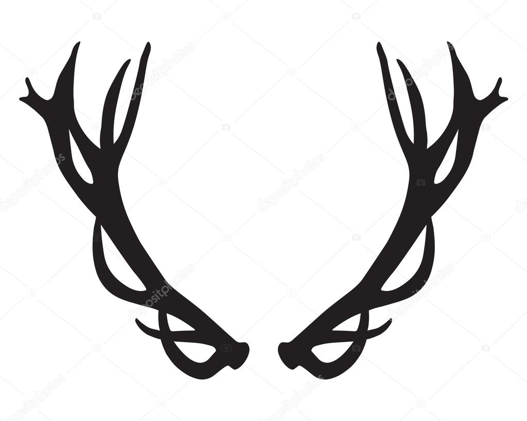 black silhouette of deer antlers