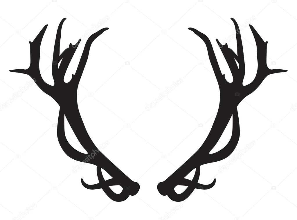 black silhouette of deer antlers