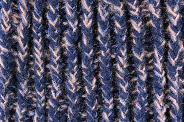 Modré pletené vlněné pozadí — Stock fotografie