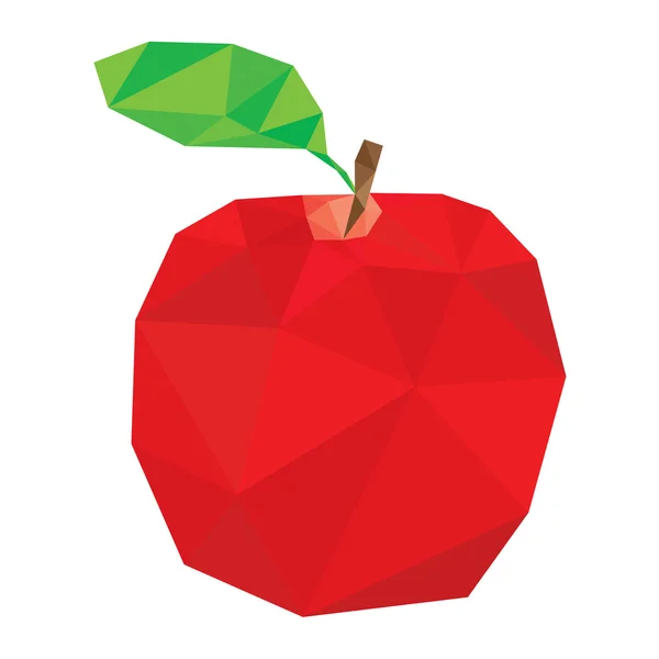 Vector rojo manzana poligonal — Vector de stock