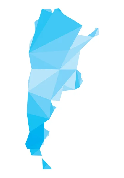 Blaue polygonale Karte von Argentinien — Stockvektor