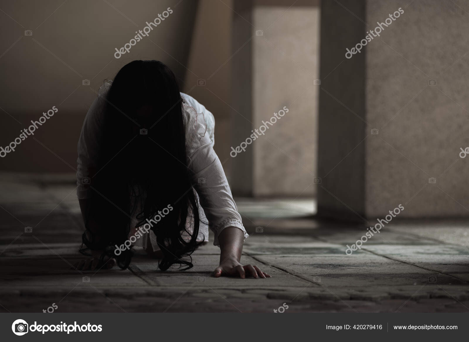 depositphotos 420279416 stock photo female zombie blood asian woman