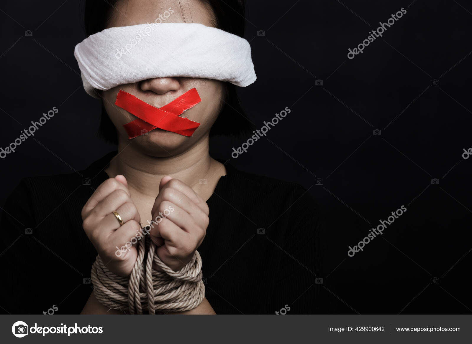 Red Blindfolded Woman Gallery Wrap