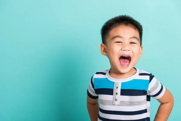 Asiático Retrato Bonito Menino Criança Feliz Rosto Ele Rindo Sorrisos — Fotografia de Stock