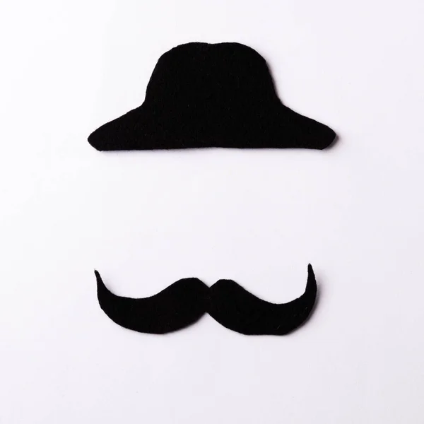 Moustache Noire Prise Vue Studio Isolée Sur Fond Blanc Mois — Photo