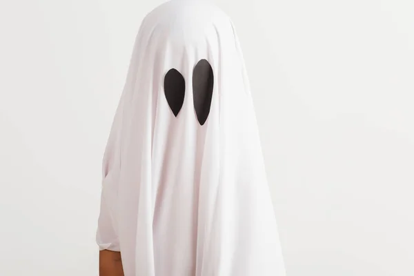 Engraçado Halloween Kid Concept Pequena Criança Fofa Com Traje Vestido — Fotografia de Stock