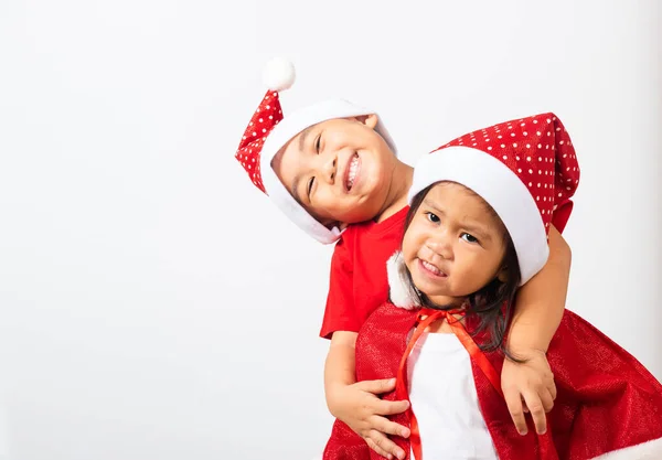 Asiatische Kleine Süße Zwei Brüder Kinder Jungen Und Mädchen Lächeln — Stockfoto