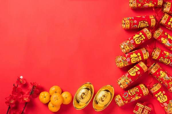 Chinees Nieuwjaar 2021 Festival Top View Plat Lag Maanjaar Happy — Stockfoto