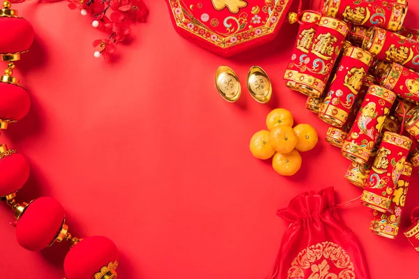 Chinesisches Neujahrsfest 2021 Draufsicht Flache Lage Mondneujahr Oder Frohes Chinesisches — Stockfoto