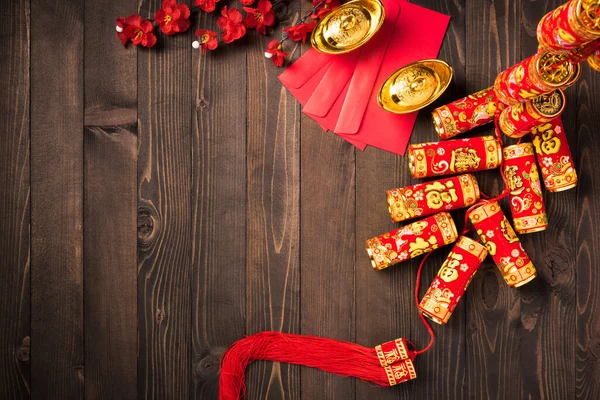 Chinese New Year Festival Top View Flat Lay Happy Chinese — Stock Photo, Image