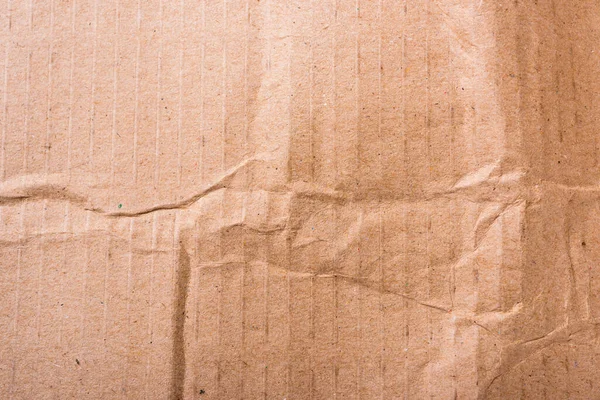 Foglio Cartone Ondulato Marrone Texture Carta Strato Piatto Sfondo Scatola — Foto Stock