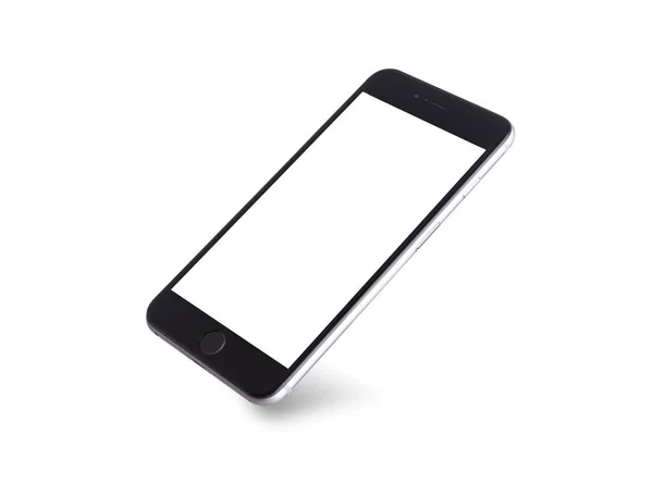 Fekete Modern Okostelefon Mockup Mobil Okostelefon Technológia Elülső Üres Képernyő — Stock Fotó