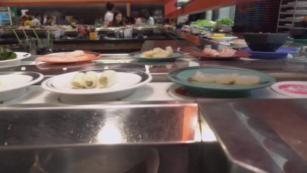 Shabu Suki Wzdłuż Garnka Transportującego Żywność — Wideo stockowe