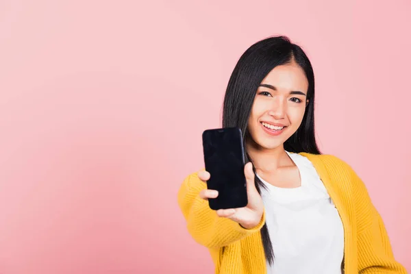 Felice Asiatico Ritratto Bello Carino Giovane Donna Adolescente Sorridente Eccitato — Foto Stock