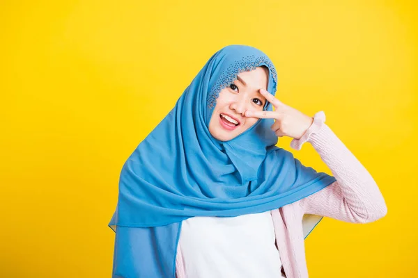 Árabe Musulmán Asiático Retrato Mujer Joven Hermosa Feliz Islam Religioso — Foto de Stock