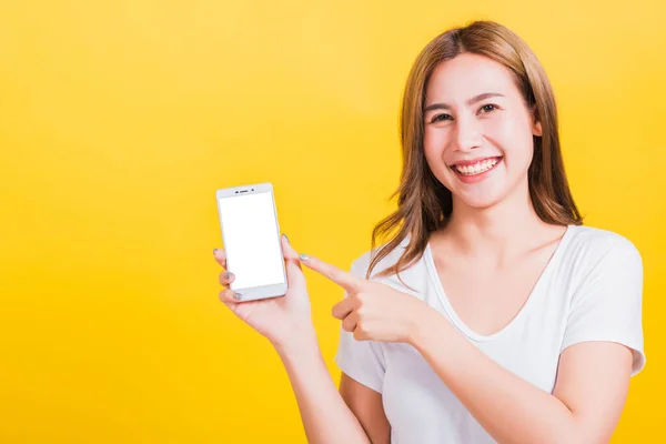 Aziatisch Thais Portret Gelukkig Mooi Jong Vrouw Glimlach Staande Slijtage — Stockfoto