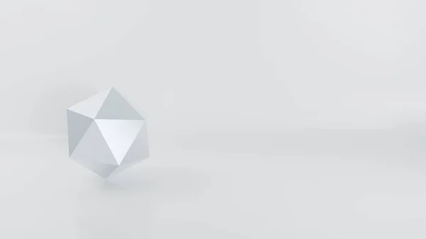 Abstrakt Geometrisk Installation Ikon Design Icosahedron Isolerad Grå Bakgrund Rendering — Stockfoto