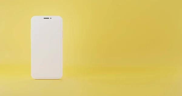 Smartphone Modelo Dourado Simular Cor Branca Renderização Tela Branco Telefone — Fotografia de Stock