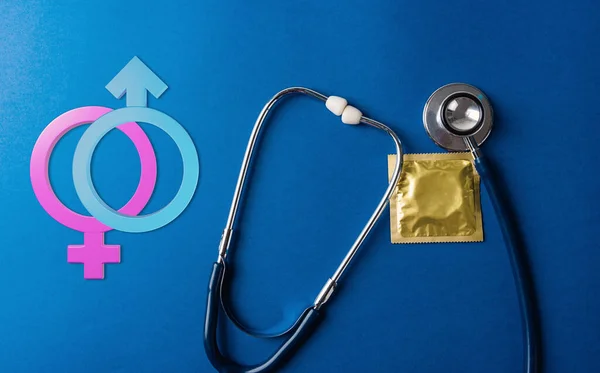 Día Mundial Salud Sexual Del Sida Equipo Médico Laico Plano — Foto de Stock