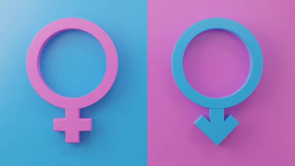 Símbolos Género Con Cabezas Macho Hembra Día Mundial Salud Sexual — Foto de Stock