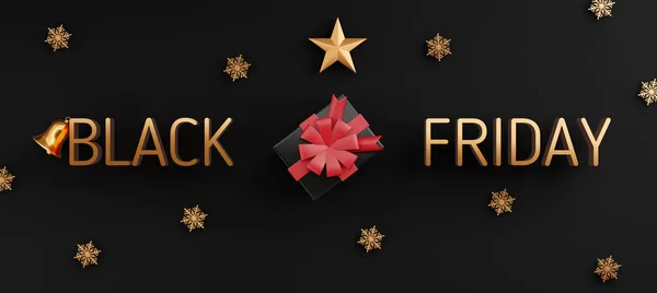 Black Friday Sale Concept Caja Regalo Cubierta Cerrada Con Arco —  Fotos de Stock