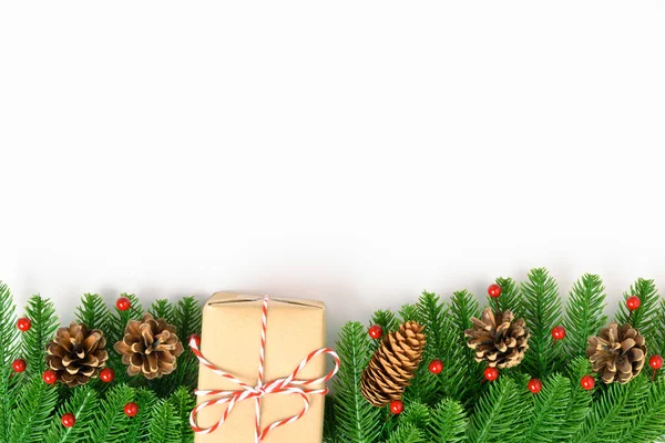 Felice Anno Nuovo Giorno Natale Vista Dall Alto Abete Decorativo — Foto Stock