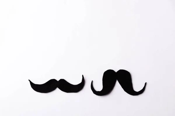 Black Mustache Studio Shot Isolated White Background Prostate Cancer Awareness — Stock Photo, Image