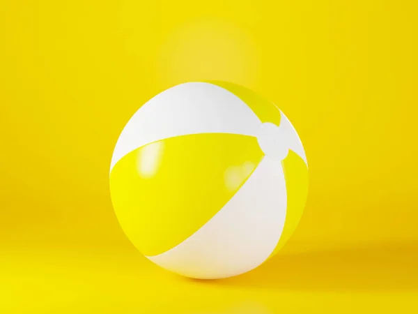 Brinquedo Inflável Amarelo Esfera Luz Mockup Bola Praia Para Verão — Fotografia de Stock