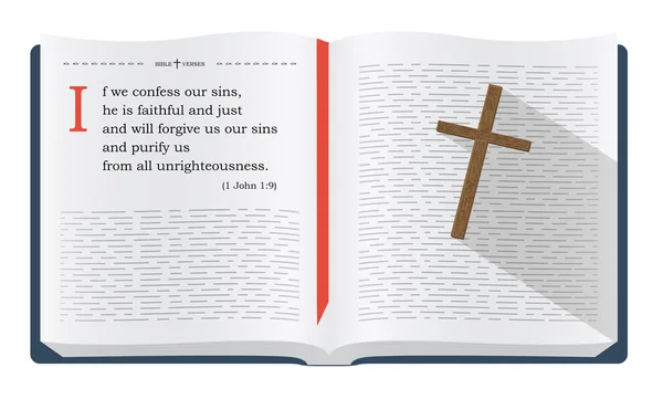 La Biblia cita acerca de confesar nuestros pecados y el perdón de Dios —  Fotos de Stock