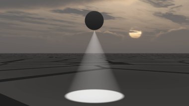UFO uçan ve ıssız arazi tarama