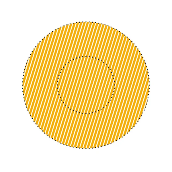 白い背景イラストの上に隔離された装飾目的のための装飾とプレート 丸みを帯びたアイコン 丸みを帯びた装飾 黄色の線のパターンを持つマフィンの形 — ストック写真