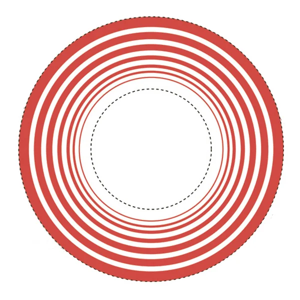 镶嵌装饰品的金属板 用于装饰目的 与白色背景图相隔离 纹理装饰圆形图标 有红圈图案的松饼形成 — 图库照片