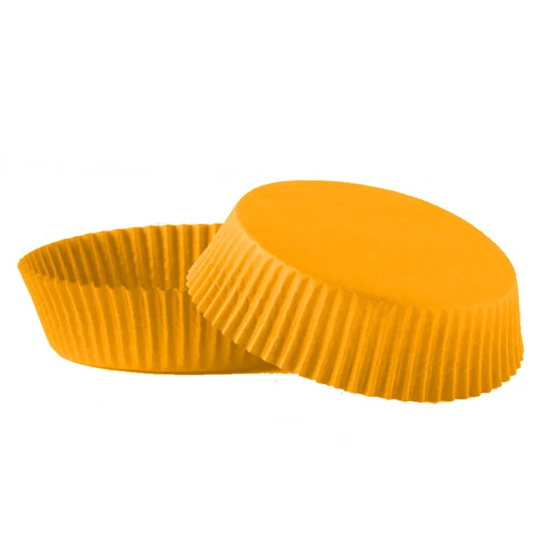 Orange Papper Muffins Former För Bakning Isolerad Över Vit Bakgrund — Stockfoto