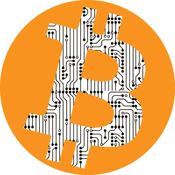 Signo Bitcoin Icono Criptomoneda Vectorial Aislado Sobre Fondo Blanco — Vector de stock