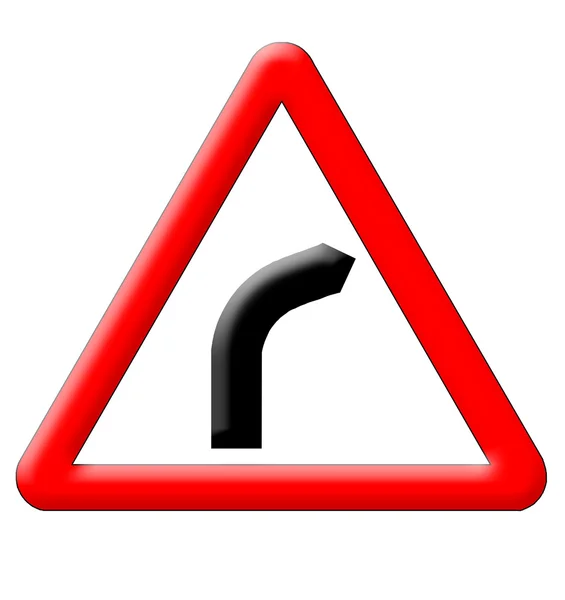 Dangerous turn sign — Stock Photo, Image