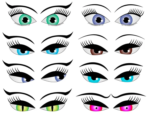 Female cartoon eyes — Stock Vector