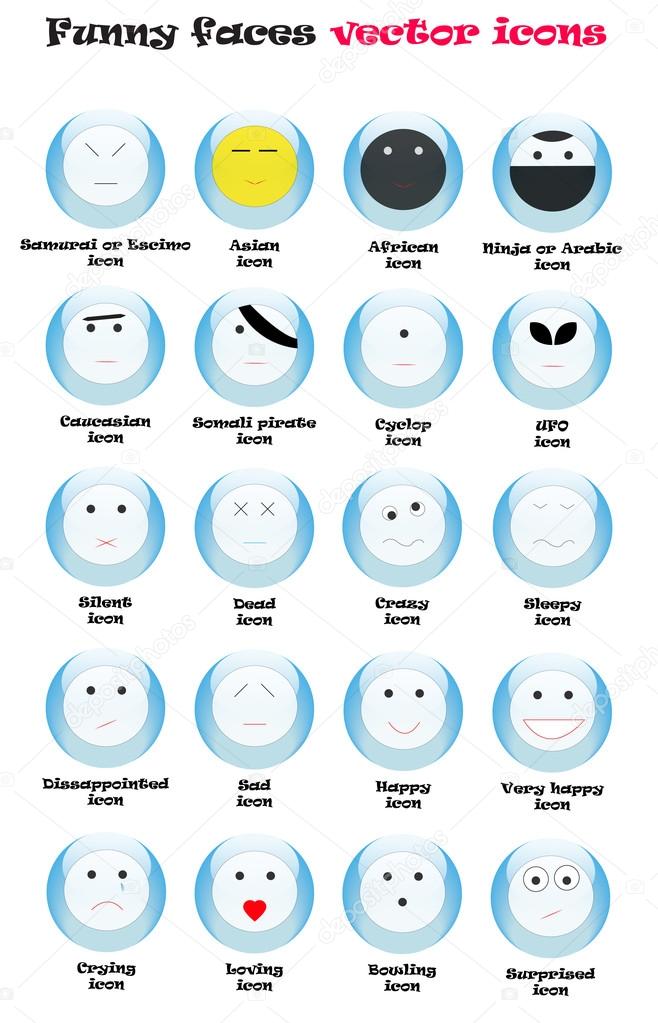 Smileys vector icons