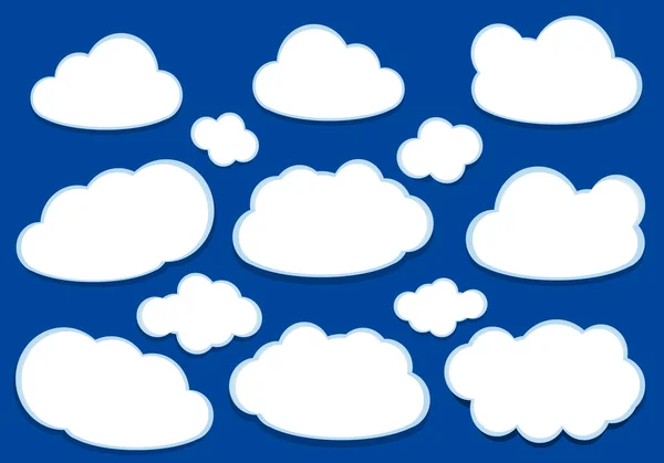 Weiße Vektorwolken — Stockvektor