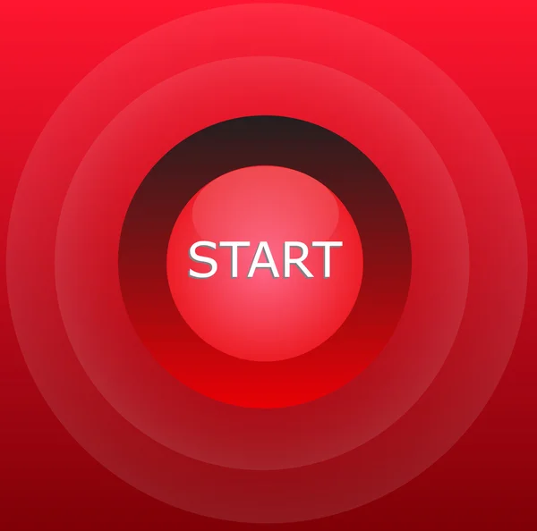 Red start button — Stock Vector