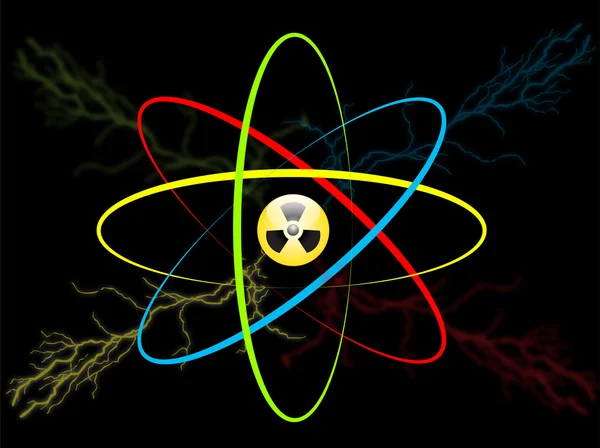 Атомный символ. Векторное радиоизлучение атомов — стоковый вектор