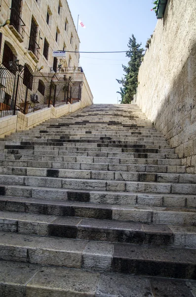 Schody z Kościoła Narodzenia Pańskiego w Betlejem, Palestyna — Zdjęcie stockowe