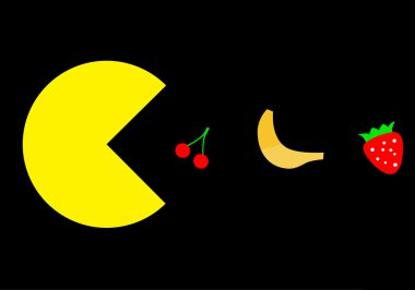 Pac-Man yiyor meyve