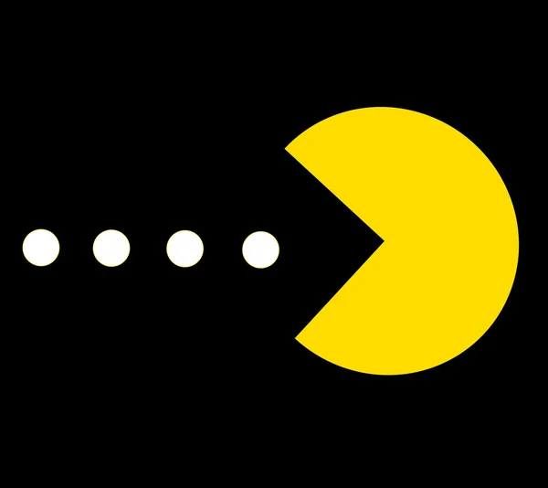 Pac-Man isst Bälle — Stockfoto