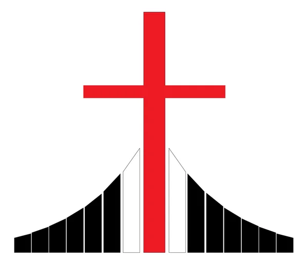 Croix au Golgotha symbole chrétien — Image vectorielle